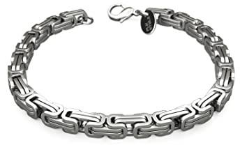 Fly Style Byzantiner Königskette Armband Herren - Königsarmband Edelstahl silber poliert