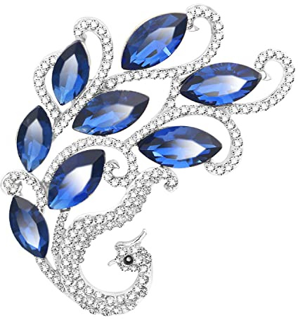 KristLand Filigrane Pfauen-Brosche, Anstecknadel, zierliche Strass-Brosche, Kostüm, Schmuck, niedliche Tier-Anstecknadel, Geburtstag