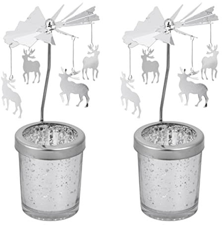 Uonlytech 2 Stücke Rotierenden Leuchter Deer Stilvolle Kerze Stehen Für Weihnachten Hochzeit Home Decor