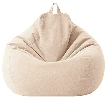 Highdi Bean Bag No Filler, Gaming Beanbag Chair Cover for Kids Adult Without Filling Highback Comfortable Soft Lazy Sofa Beanbag Toy Storage Bean Bag Seat (100X120CM,Corduroy beige)