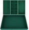 BELLE VOUS 4 Vassoio Porta Gioielli Donna in Velluto Verde Impilabile - Portagioie Donna 35,3 x 24,2 cm - Organizer Gioielli Porta Anelli, Porta Gioie, Porta Orecchini, Porta Bracciali Espositore