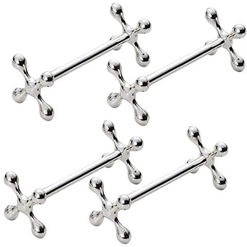 Set of 4 alloy chopsticks for resting spoons, forks, knife, stand, stand, metal, crafts, table decoration (silver)