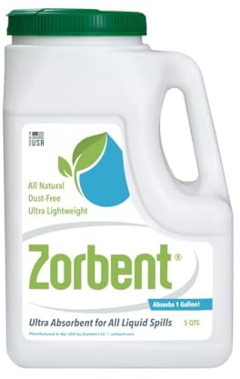 Zorbent Kit de derrames de líquidos, 16 veces más absorbente que la arcilla, vómito de grado comercial, orina, aceite, todo el polvo líquido para derrames limpia rápidamente los desastres repulsivos,