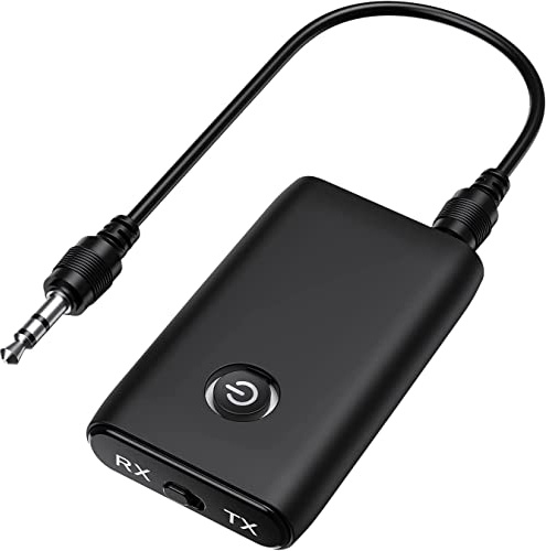 Adaptador Bluetooth 5.0, Transmisor Bluetooth 5.0 Receptor Transmisor Bluetooth 2-en-1 Jack 3,5 mm Baja latencia con Reducción de Ruido para Altavoz MP3/MP4 DVD Sistema Estéreo