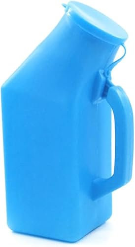 BITWIT Urinflasche für männer auslaufsicher, Heimurinal, Dicke und Feste Urinflasche mit Deckel, für Männer, 1 l, blau und Männerurinal
