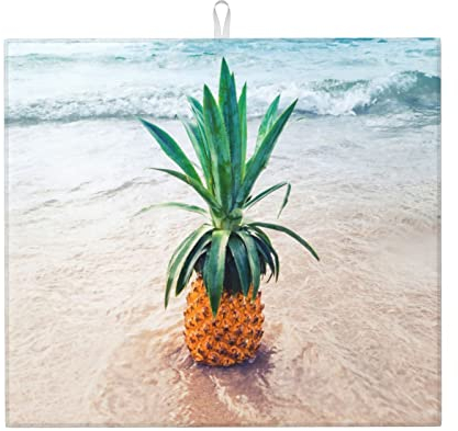 Pineapple by The Sea Spülbeckenmatte, saugfähig, Mikrofaser, Abtropfmatten für Küchentheke, isolierendes Wärmekissen