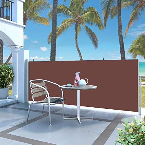 INLIFE Ausziehbare Seitenmarkise 120x300 cm Braun,5.47kg,45364
