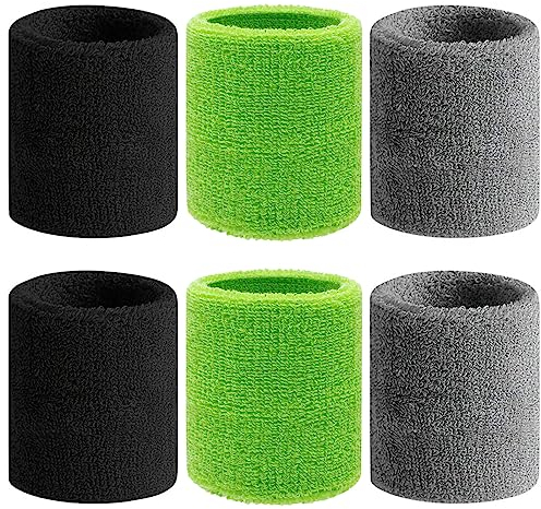 VIKY 6 Stück Schweißband Handgelenk,Fitness Schweissband,Jungen & Mädchen Schweißbänder Handgelenk,Absorbierende Schweißband Kinder, Baumwoll Schweißband Arm für Fußball,Basketball und Tennis Sport