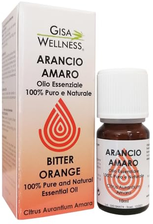 Gisa Wellness - NARANJA AMARGA - Aceite esencial convencional - 100% puro y natural - [10 ml] - Ideal para aromaterapia y cuidado personal - Difusión ambiental - Fabricado en Italia
