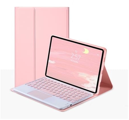 DEAVER Tab RZL Accessori Compatible with Amazon Fire HD 10 2021 10.1 Pollici, Tastiera touchpad Caso Wireless Tastiera Bluetooth Mouse Compatible with Amazon Fire HD 10. più (Colore : Pink Touchpad)