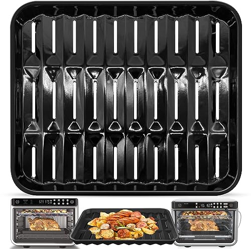 Air Fryer Grill Pan for Ninja Foodi DT251 DT201 DT200 Digital Air Fryer Countertop Oven, 13.4 * 11.4'' Air Fryer Grill Plate Crisper Plate Rack Accessories Replacement Parts Tray,Dishwasher Safe