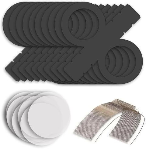 CREATIV DISCOUNT Laternen Bastelset für Schwarze Laternen, 10 Schwarze Rohlinge, 20 runde Transparentpapierzuschnitte, 10 Laternenbügel, Ideal für 10 Martinslaternen
