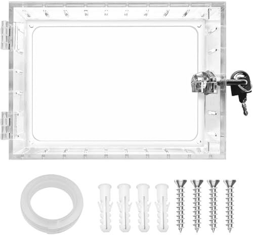 Namvo Thermostat Guard Universal Thermostat Lock Box with Keys Transparent Acrylic Thermostat Protectors Wall Mounted for Home