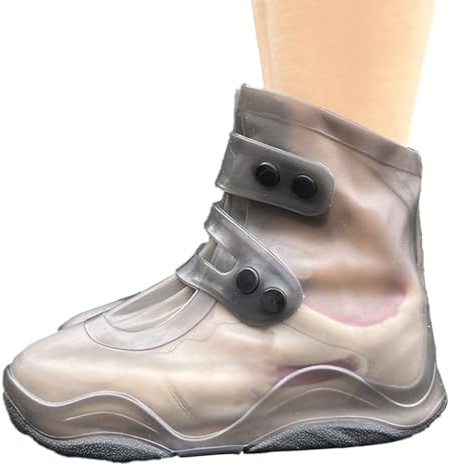 Cubiertas impermeables para zapatos - Botas impermeables | Duradero, fácil de usar, antideslizante, reutilizable, con suela de doble capa, cubierta para zapatos de lluvia para lluvia, nieve y Qumiuu