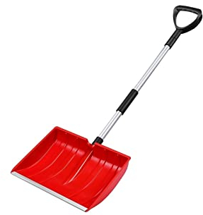 Schneeschieber Schnee-Eiskratzer Utility Aluminium Klappgriff Pflug Metall Home D-Griff-Form Kompakte Ergonomische Straße Handschneeschaufel