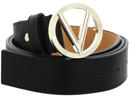 Valentino Hampton Plaque Buckle Belt W105 Nero/Oro - kürzbar