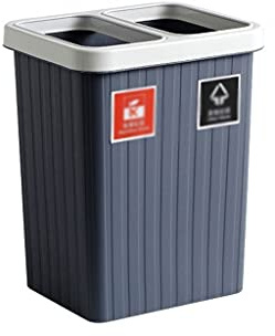 XUNTING Kitchen Garbage Can Garbage Sorting Bin Rectangular Trash Bin 2 Trash Bins Integrated Trash Bin Recycling Waste Paper Basket Room Decor (Color : A)