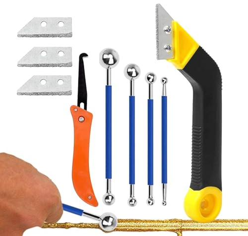 Herramienta Para Quitar Lechada Kit Para Remover Masilla | Con 3 Cuchillas De Repuesto Para Eliminar Lechada De Azulejos Para Cocina, Baño, Ducha, Suelo, Pared, Limpieza De Azulejos Y