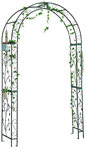 Arceau À Rosiers Tuteur Colonne De Jardin, 220 Cm (H) X 150 Cm (L) X 40 Cm (P), Arceau À Roses Metal, pour Plantes Grimpantes, Roses, Vignes, Vert