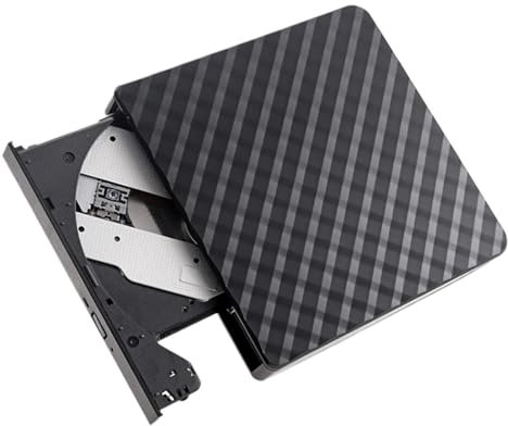 USB 3.0 External DVD Burner Writer Recorder CD/DVD ROM Player PC Optical Drive External DVD Drive Optical Drive(Black)