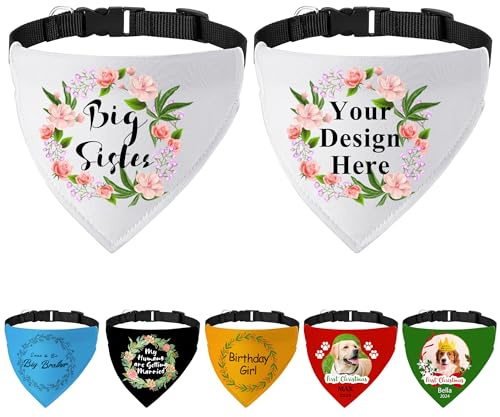 Hundehalstücher mit Schnalle, Name, Foto, Logo, personalisierbar, Dreiecks-Lätzchen, Halstuch, Haustierkostüm, Zubehör für kleine, mittelgroße und große Hunde, Welpen, Katzen, Größe L