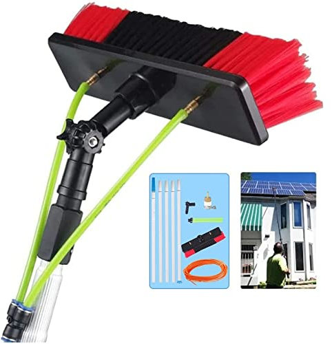 Teleskop-Fensterreinigungsstange, 5 m12 m, ausziehbar, mit Wasser zugeführte Bürste für Wintergarten, Dach, Photovoltaik-Panel-Reinigung, Fensterreiniger, geeignet für Photovoltaik-Panel-Reinigung