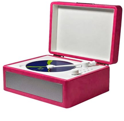 Lettore CD Portatile da Tavolo Altoparlanti HiFi da 20,5 X 16,5 X 10 Cm per L'uso a Casa, in Auto (PINK)