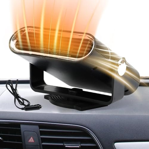 Sirseon Calentador portátil para coche, descongelador de coche, descongelador de parabrisas de calentamiento rápido y enfriamiento, descongelador de ventilador de calefacción, descongelante de