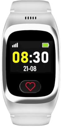James B8 Notruf- & Sicherheitsuhr für Senioren (Weiss) mit GPS, Sturzerkennung, SOS-Knopf, Pulsmessung & Gesundheitsfunktionen, Familien-App, lauter Alarm, inkl. SIM-Karte & 2 Gratis-Monate Tarif