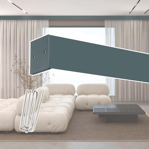 Moderner 2-in-1-Schiebevorhang-Trennwand mit Querbehang, 2 m, Grün
