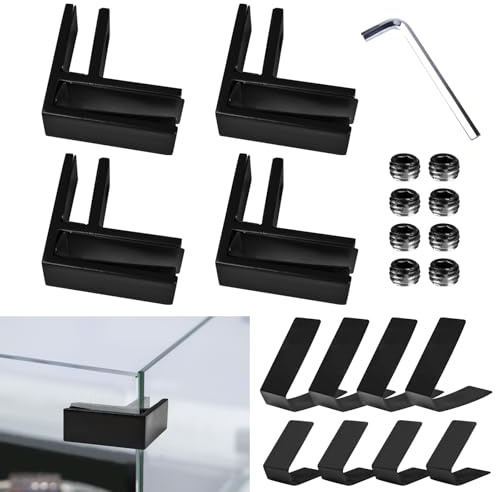 Cokritsm 4PCS garde-corps verre à verre pince 10-12mm 90 degrés | support de verre en acier inoxydable 304, pince à verre avec caoutchouc et vis, escalier et parapet en verre noir