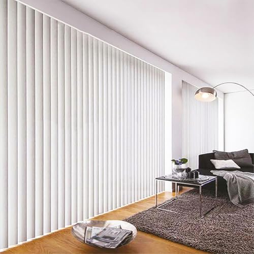 LRYELWA Vertikaljalousie Lamellenvorhang Nach Maß Blickdicht Jalousie lichtdurchlässig Tür Fenster Lamellen Rollo Schiebegardine Flächenvorhang Weiß,Anpassbare,Breite x Höhe (100cm x 160cm)