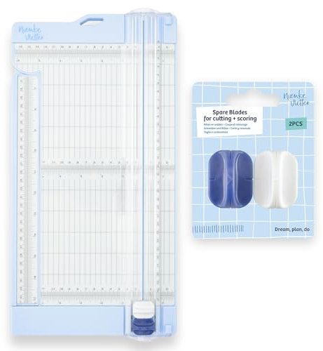 Vaessen Creative Papierschneider mit Falzbrett von 15,2 x 30,5 cm - 2-in-1 Schneidemaschine für Scrapbooking, Karten Basteln und Papierprojekte - Inklusive 2 Ersatzklingen – Sicher Gestaltet
