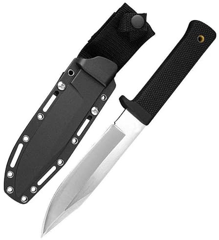 Generisch Outdoor Messer mit Feststehender Klinge, Kydex-Scheide, Schwarz, für Camping, Wandern und Angeln (A)