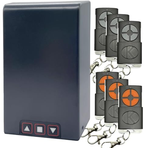 Kit Automatización Puerta Garaje Koomando TM5886 – Central Universal para Persianas Eléctricas – 6 Mandos Rolling Code 433 MHz con Tapa Deslizante – CE/RoHS – IP55