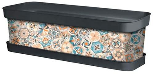 Acan Tradineur - Jardinera de plástico con Plato, Modelo Hydraulic, Polipropileno, Tiesto, macetero, Recipiente para Plantas, Fabricada en España (Antracita - 60 cm)