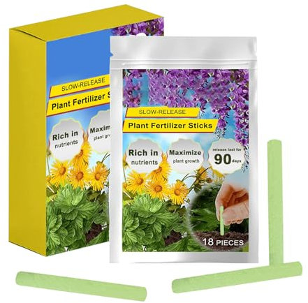 Chaies Bastoncini Concime Piante Per Piante Da Esterno,Concime Naturale a Lenta Cessione - Rilascio Lento 18 Pezzi Nutrienti Naturali Per Piante D'Appartamento Giardino Fiori Alberi Sempreverdi