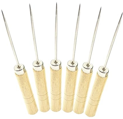 Tofficu 10 Pezzi Ago per Incisione con Legno Strumento Quilling Scanalato per Carta Punteruolo Preciso per Modellismo e Rilegatura Fai da Te