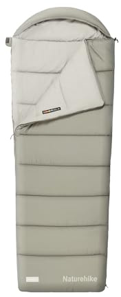 Naturehike 3-Jahreszeiten-Schlafsack mit Kapuze Leicht, Tragbar, Spleißbar, MS500-H-Füllung, 220 x 80 cm