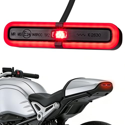 evermotor Mini LED Rücklicht Motorrad mit Bremslicht, 6-12V, E-geprüft | IP67 Wasserdicht, 900mm Kabel, Einfache Montage für Motorrad, Motorroller, Moped und Quad