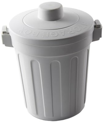 jojofuny Papelera de Escritorio con Tapa Abatible Mini Papelera de Plástico PP Color Gris Claro Tamaño 10X15 CM Adecuado para Hogar Oficina y Cocina