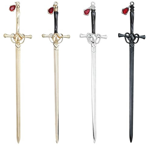 4 Stück Brieföffner Schwert, Metall Brieföffner Messer Brieföffner Edel 20cm, Metall Letter Opener für Umschläge Büromaterial, Umschlagschneider Umschlagöffner für Büro Zuhause