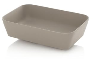 Aqa Design accessori casa lavabo da appoggio, completamente realizzato in resina colore tortora opaco, superficie con trattamento antigoccia - Tortora - 55x35x13,5 cm