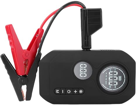 Luocute Auto-Starthilfe mit Luftkompressor, Tragbarer 1000-A-Batterie-Booster für 12-V-Fahrzeuge, mit 150-PSI-Reifenfüller, LED-Licht, Telefonaufladung und Reifendrucküberwachung