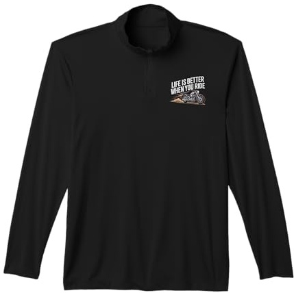 Funny Motorcycle Biker Art for Men Women Motorbike Rider Performance Quarter-Zip Top