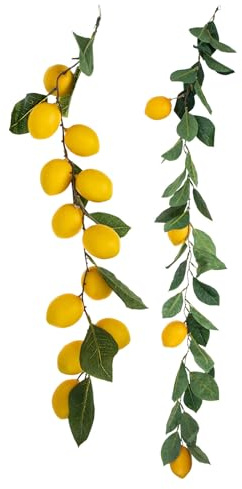 Guirlande de Citrons D'été 2 Pièces en Plastique Jaune