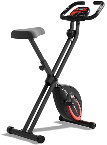 Ultrasport Vélo d'appartement F-Bike , Vélo de fitness pliable avec console et détecteurs manuels de pouls, Bleu Marine