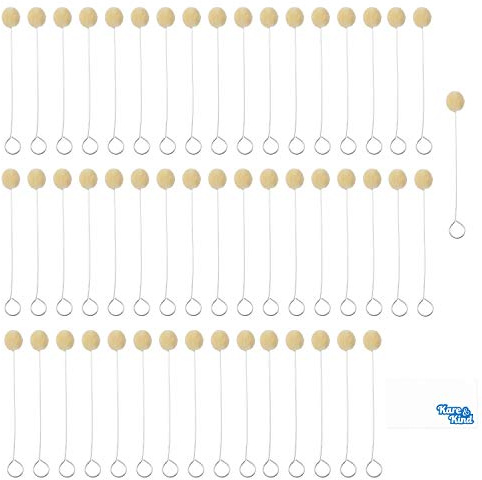 Kare & Kind Wool Daubers – 50-pack – läderfärgapplikator – läderverktyg – ullbollar med metallhandtag – gör-det-själv, konstprojekt, hantverk, skokräm
