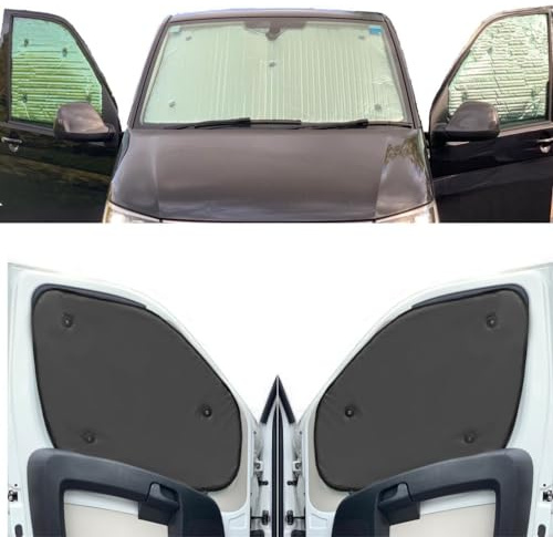 Fensterrollo-Set Kombatibel Mit Mercedes Sprinter (2006-2019)(Frontset) Rückenfarbe in Anthrazit, Reversibel und Thermisch