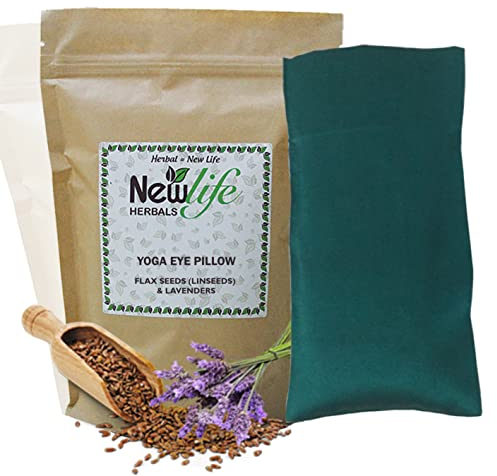 Yoga Eye Pillow Silk Eye Bags Linseeds Lavender Pillow Yoga Stress Relief Eye Bag (Teal (Filler = Linseeds + Lavender))